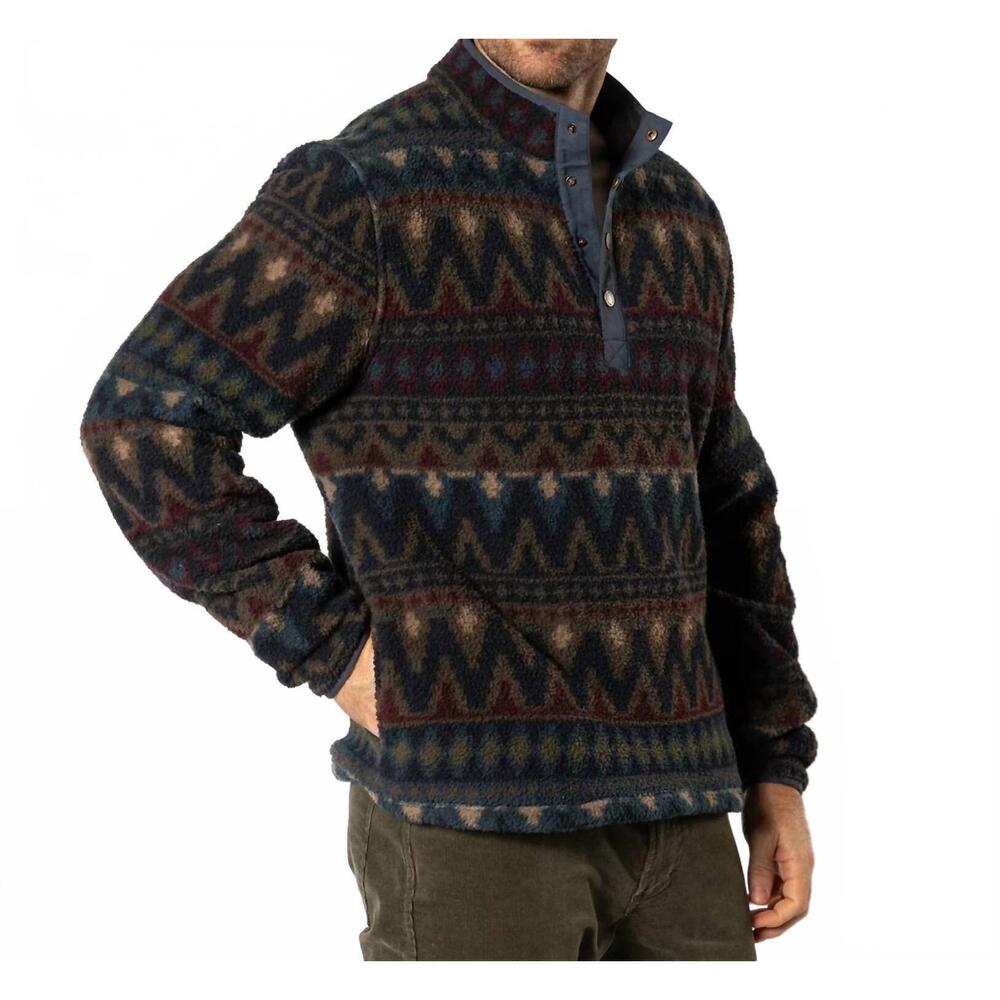 NEW DUCK HEAD long sleeve pineview fleece snap pullover in navy